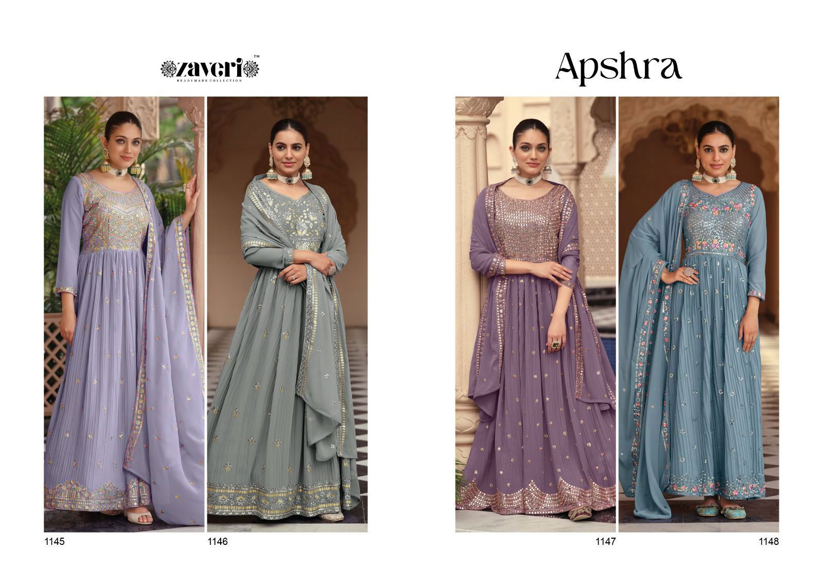 Apshra By Zaveri Heavy Wedding Wear Dupatta With Gown